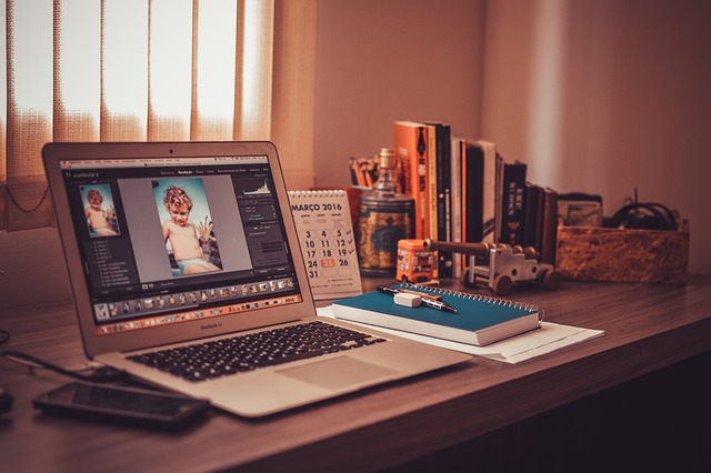laptop desk setup working from home