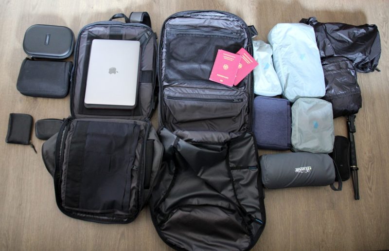 Digital nomad traveling backpack